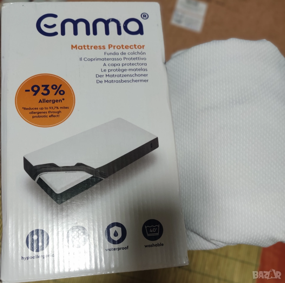 Протектор за матрак Emma-хипоалергенен, водоустойчив, дишащ, снимка 1