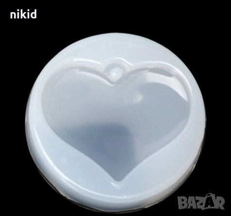 Сърце за колие с висулка за бижу силиконов молд форма фондан смола гипс, снимка 1