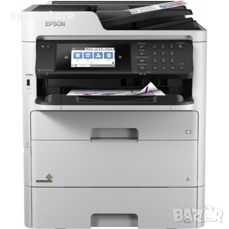 Принтер Мастиленоструен Мултифункционален 4 в 1 Цветен Epson WorkForce RIPS WF-C579RDTWF Копир Принт, снимка 1