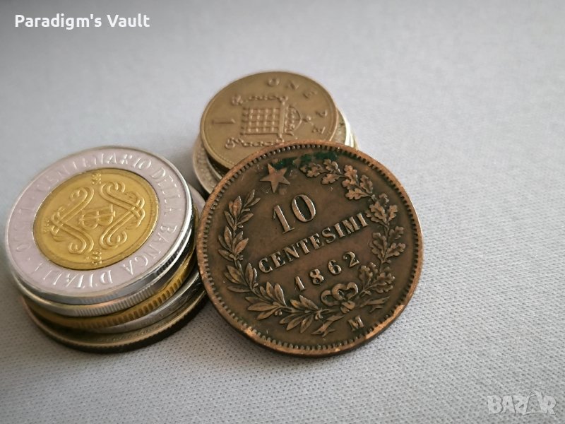 Монета - Италия - 10 чентесими | 1862г., снимка 1
