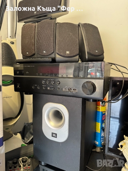 5+1 колонки с бас JBL и усилвател Ямаха, снимка 1