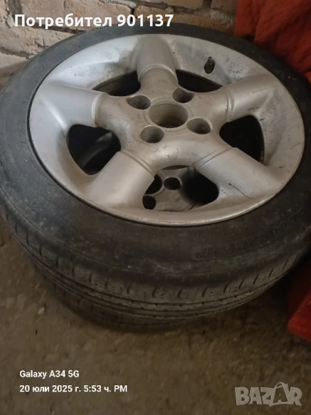 продавам алуминиеви джанти с летни гуми на 40%, 15/35/225 за Опел, снимка 1