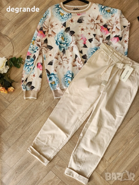 Дамски комплект блузка и панталон, снимка 1