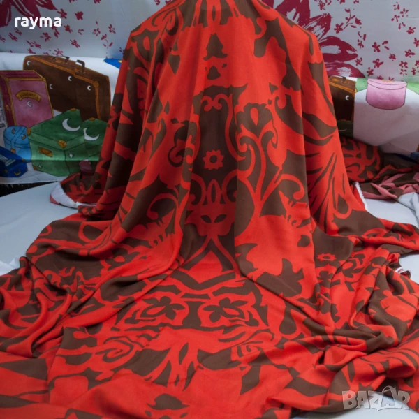 -40% Плат дизайнерски поплин - модал принт, снимка 1