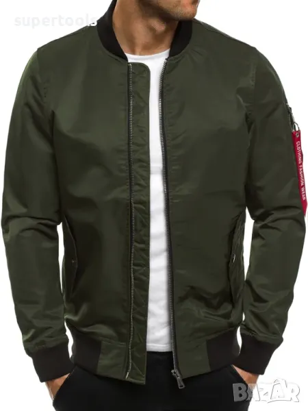 Мъжко яке тип Bomber пролет-есен ,маслено зелено SBJB8013, снимка 1