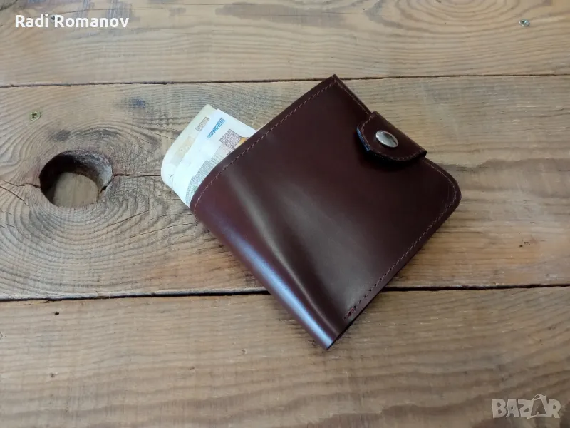 Ръчно изработен мъжки кожен портфейл , снимка 1