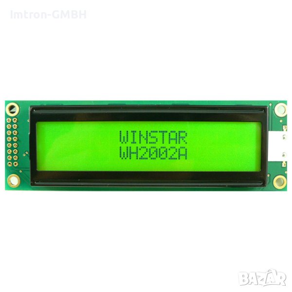 Display WH2002A-YYH-ET Character LCD 2.9" 20x2, B/L жълто/зелено, 5V, интерфейс 6800, снимка 1