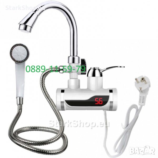 Проточен бойлер нагревател за стена с душ – LED 3000W, снимка 1