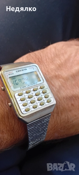 Рядък винтидж часовник-калкулатор Cresta, снимка 1
