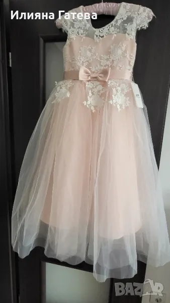 Нова официална рокля за момиче с етикет 7-10г CQDY, снимка 1