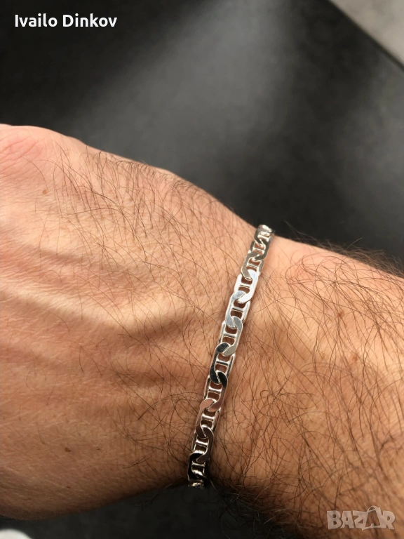 Сребърна гривна- 7гр, 21cm, проба 925, снимка 1