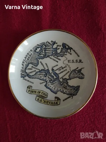 Колекционерска порцеланова малка чиния Круизен кораб - SS Nevasa. Britannia Design Англия. марк., снимка 1