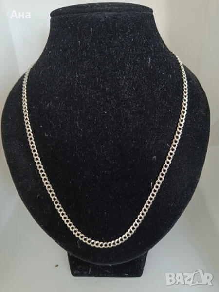 маркиран сребърен синджир (з), снимка 1