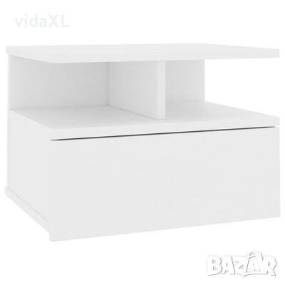 vidaXL Нощно шкафче за стена, бяло, 40x31x27 см, ПДЧ.SKU:800405, снимка 1