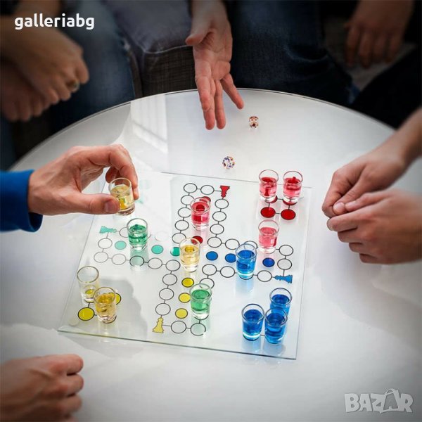 Стъклено не се сърди човече с шотове "за напиване" - LUDO, снимка 1