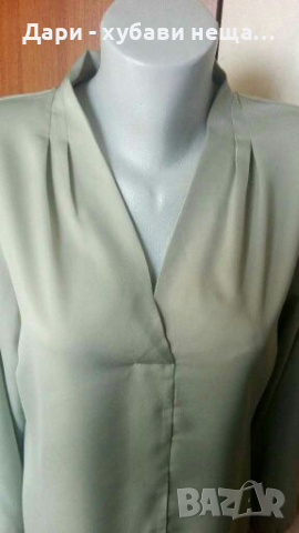 Елегантна блуза в пастелно зелено🍀❤M/L(40) р-р❤🍀арт.4051, снимка 2 - Блузи с дълъг ръкав и пуловери - 36469656