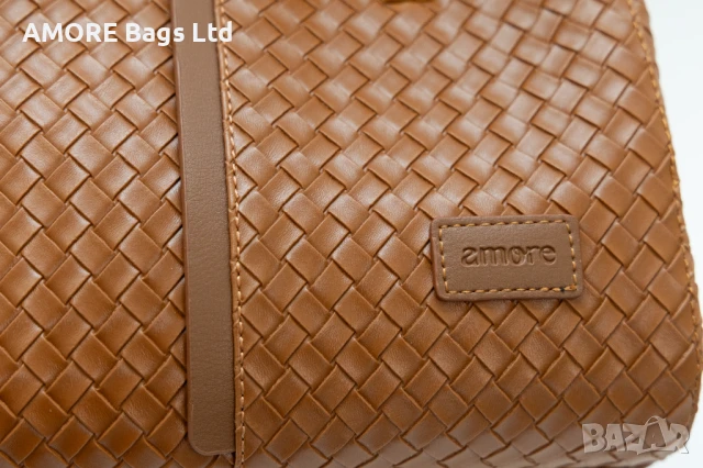 Класическа дамска чанта AMORE Beatrice - Tan, снимка 3 - Чанти - 50656784