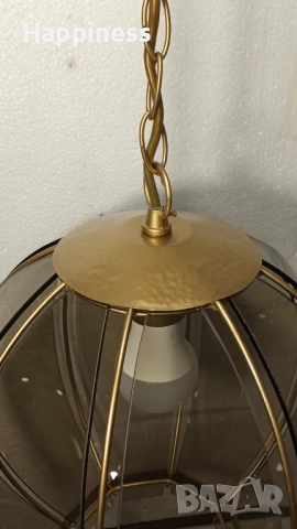 Абажур (Полилей) с 8 стъкла и Нова LED крушка (E27 / 9W / 4000K ), снимка 4 - Лампи за таван - 52670881