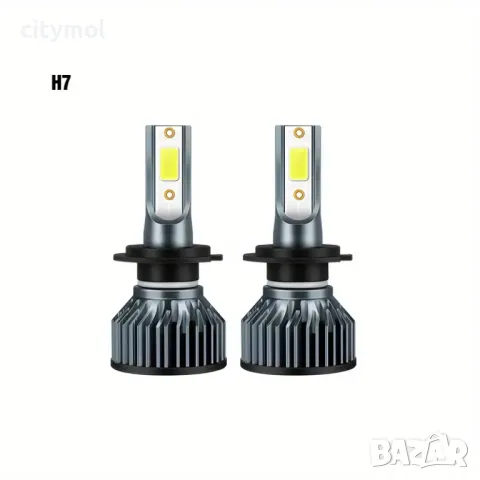 Комплект LED диодни лампи за фарове H7, 50W, 6000K