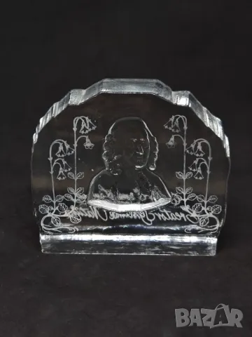 Винтидж преспапие от кристално стъкло "Carl von Linné"., снимка 6 - Антикварни и старинни предмети - 47989910