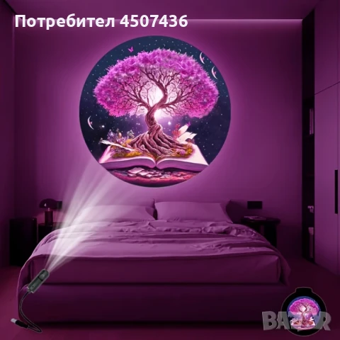 USB Захранвана LED Проекционна Светлина-Дърво на Живота