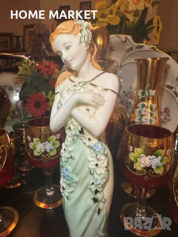 Coalport England  грациозна фигура от серията Spirits of Jewels - "Emerald" , снимка 2 - Антикварни и старинни предмети - 53507352