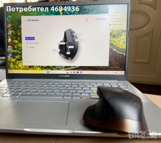logitech. MX.master. Speed-adaptive скролер Bluetooth Smart безжична технология , снимка 4 - Клавиатури и мишки - 52970200