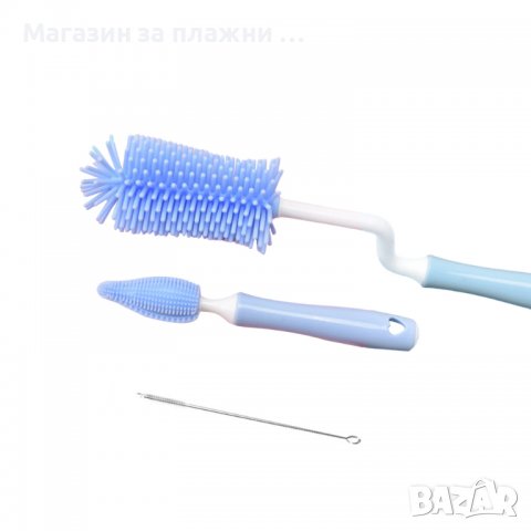 3 броя Четки за почистване на шишета и биберони - 2 броя силиконови четки и 1 за сламки - КОД 3709, снимка 9 - Други - 37113833