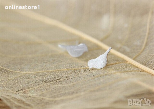 Сребърни Обеци Врабче - 925 печат сребро BT427, снимка 5 - Обеци - 28148704