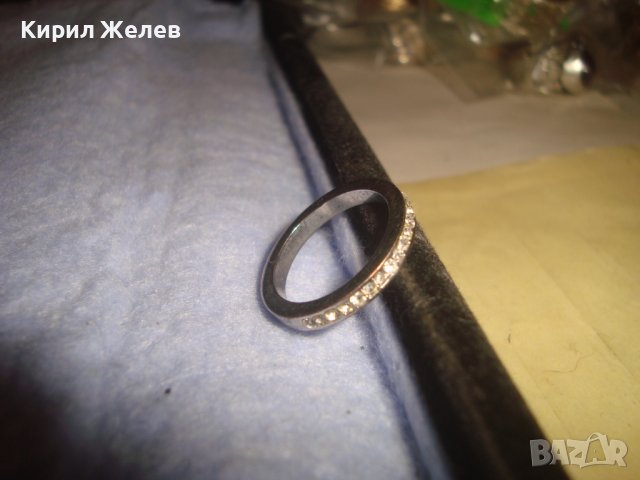 СТАР КРИСТАЛЕН СРЕБРИСТ АРТ ПРЪСТЕН ХАЛКА 27703, снимка 5 - Пръстени - 37451504