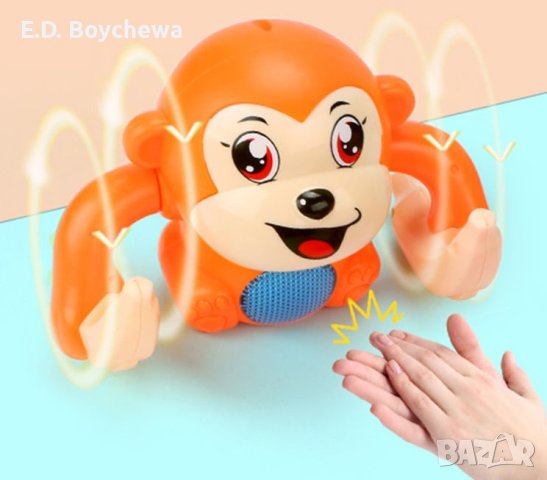 Бебешка играчка търкаляща се маймунка, дистанционно управление чрез пляскане, снимка 6 - Музикални играчки - 43313014