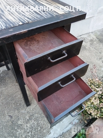 Стара Масивна Работна Маса / 80кг. , снимка 7 - Маси - 52171116