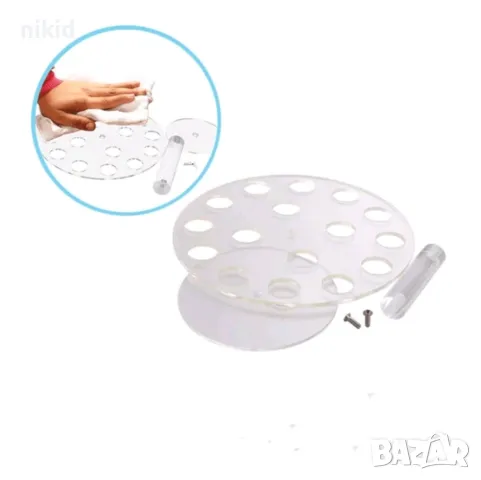 16 дупки кръгла прозрачна Пластмасова Акрилна стойка поставка стелаж фунийки сладолед сладоледи, снимка 3 - Други - 49121061