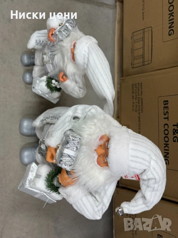 Дядо Коледа в сребристо – празнична фигура, която носи магия и уют у дома (50 / 70 / 90 см), снимка 6 - Декорация за дома - 52454119