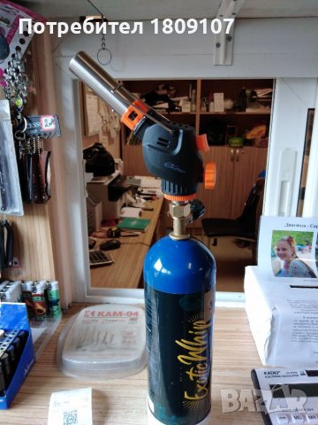 Газова горелка с пиезо запалване и зареждаща се бутилка 1.2 кг