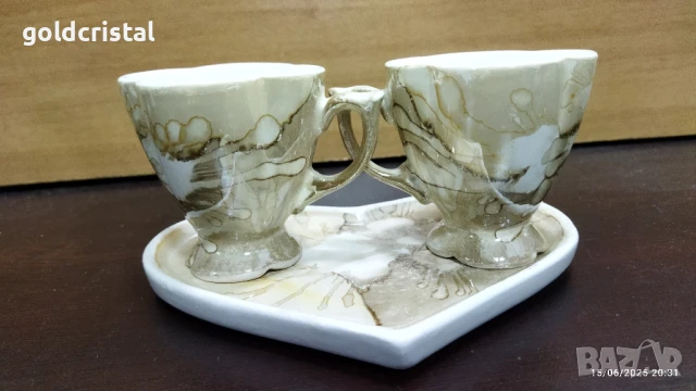 чаши за кафе за двама , снимка 2 - Антикварни и старинни предмети - 24963844