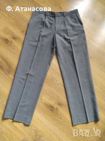 Много хубав мъжки панталон от костюм, сив, размер L-XL, перфектен, снимка 2 - Панталони - 50325409