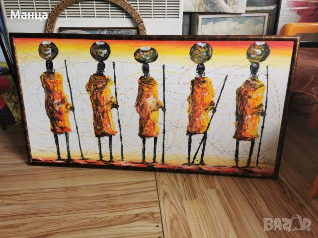 Африканска картина, снимка 4 - Картини - 33084596