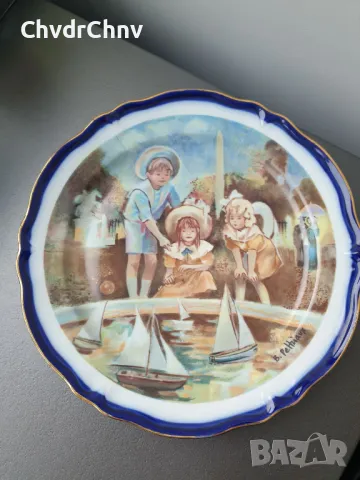 Limoges Turgot Children/ЛИМОЖ френска колекционерска декоративна порцеланова чиния-картина
