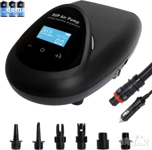 TONSIM 20PSI акумулаторна SUP помпа, 15000mAh батерия, LCD дисплей