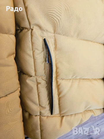 Ново дамско яке ZARA зимно горчица размер XS качулка подплата вата сако палто жълто златисто, снимка 7 - Якета - 53192740