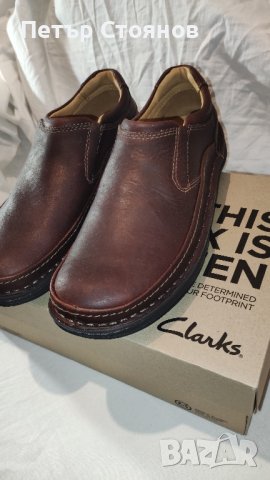 Удобни мъжки /юношески/ половинки от естествена кожа CLARKS №39 1/2, снимка 3 - Ежедневни обувки - 43182327