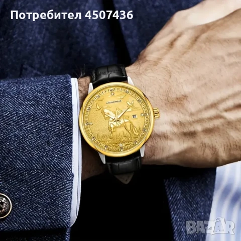 LOUIE JUELEN Дизайнерски, винтидж автоматичен, механичен часовник, 21 камъка,Резерва мощност:48 часа