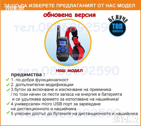 Електронен нашийник за куче ,обучителен, дресировъчен ,каишка , водоустойчиви , презареждащи, снимка 10 - За кучета - 32328881