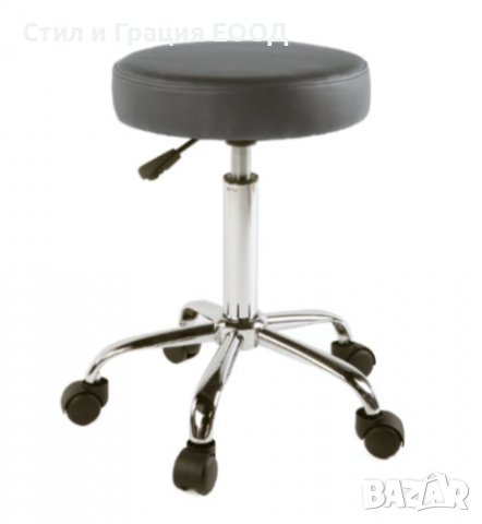 Козметичен/фризьорски стол - табуретка Trag 49/65 см - тъмно сива, снимка 1