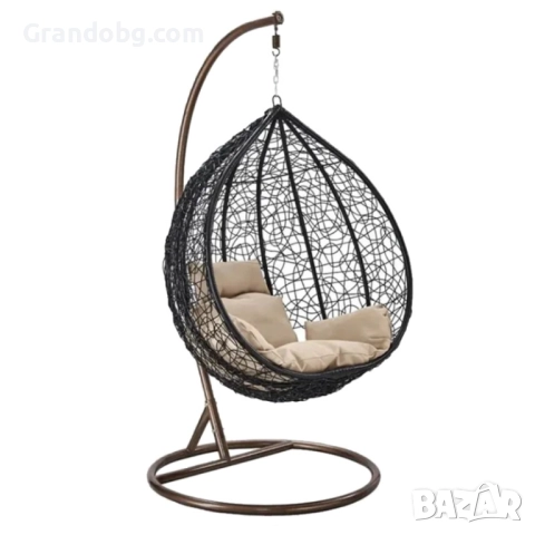 Висящ Ратанов стол - Градинска Водоустойчива Люлка Comfort до 200кг, снимка 4 - Други - 52252986