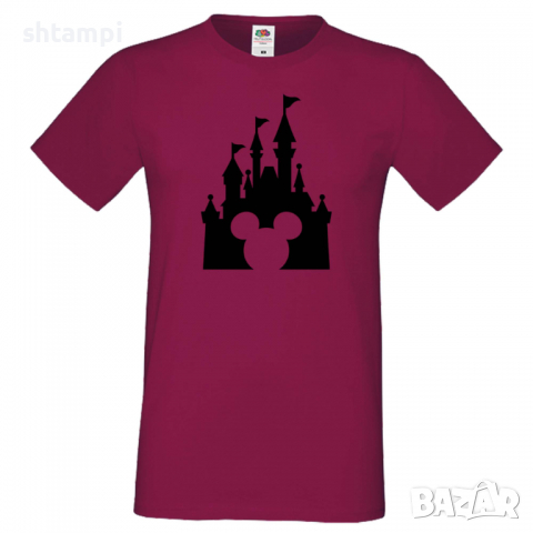 Мъжка тениска Mickey Head Disney Castle Подарък,Изненада,Рожден ден, снимка 3 - Тениски - 36576011