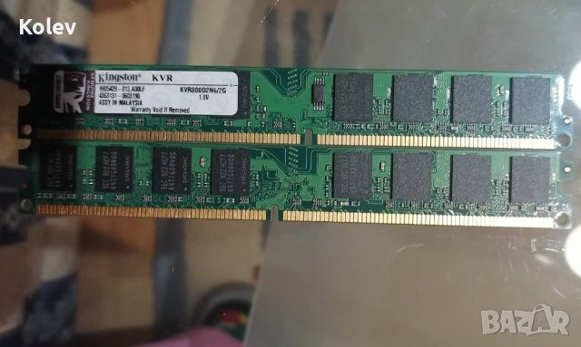 2 броя памет DDR2 2GB PC2-6400 Kingston KVR800D2N6/2G, снимка 2 - RAM памет - 43666173