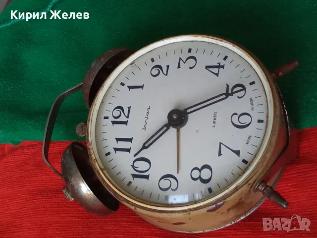 JANTAR MADE in USSR Стар РУСКИ БУДИЛНИК МЕХАНИЧЕН НАСТОЛЕН ЧАСОВНИК ЯНТАР СССР 43674, снимка 17 - Антикварни и старинни предмети - 44463409
