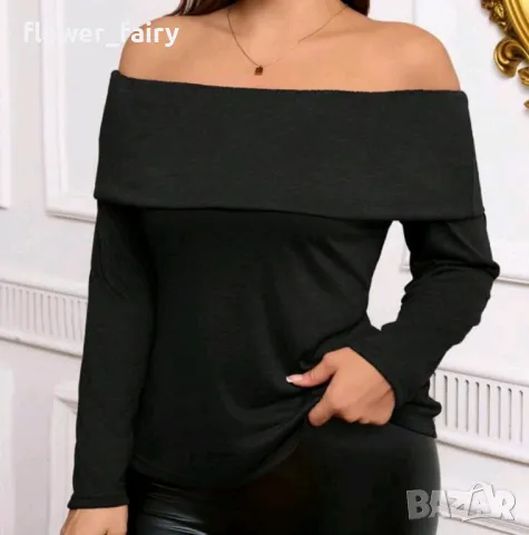 черна блуза,размер хл , снимка 2 - Блузи с дълъг ръкав и пуловери - 49999222